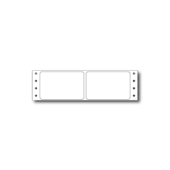 3" x 1.875" 2-Across Inkjet Matte Poly Perm  Tractor Feed Fanfold 4000/Stack 