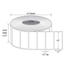 4" x 1.5" Inkjet High Gloss Paper 660/Roll