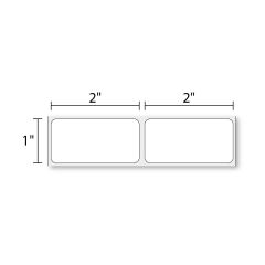 2" x 1" 2-Across Inkjet High Gloss Paper  8,500/Roll