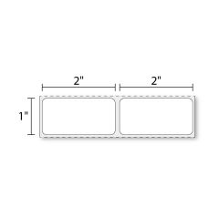 2" x 1" 2-Across Inkjet High Gloss Paper 1,920/Roll